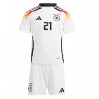 Camiseta Alemania Ilkay Gundogan #21 Primera Equipación Replica Eurocopa 2024 para niños mangas cortas (+ Pantalones cortos)